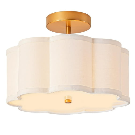 BESTOMIN 13-Inch Semi Flush Mount Ceiling Light, Modern Ceiling Light Fixture,Gold Lighting Fixture for Bedroom Hallway