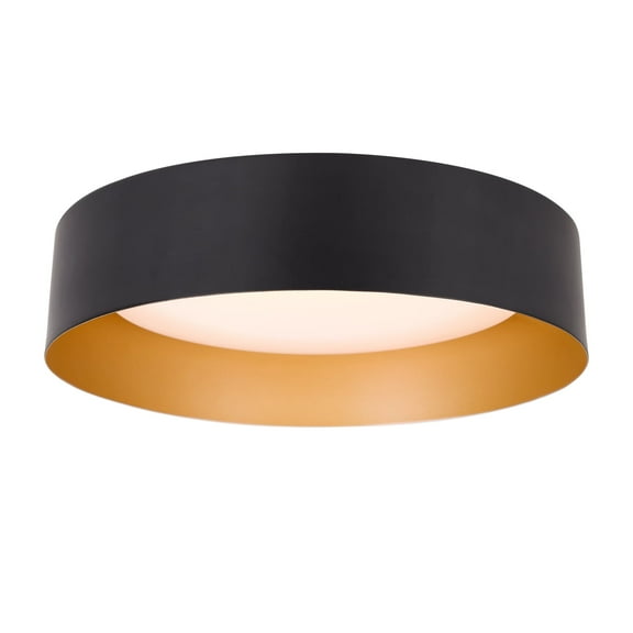 BESTOMINE 16.5 inch LED Ceiling Light Fixture,Dimmable Flush Mount Ceiling Light Matte Black with Gold Inside,3000K/Warm White/30W,Modern Light Fixtures Ceiling Mount for Bedroom,Outdoor,Foyer