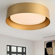 BESTOMINE Flush Mount Ceiling Light,12.5 inch LED Ceiling Light Fixture,Polished Gold Finish,Light Fixtures Ceiling Mount,Light Fixtures,Dimmable/3000K/18W,Outdoor Flush Mount Lighting Fixtures