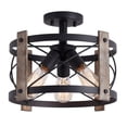 thumbnail image 1 of BESTOMINE Flush Mount Ceiling Light Fixture,3-Light Rustic Farmhouse Light Fixtures for Living Room,Kitchen,Bedroom,Foyer,Hallway, 1 of 9