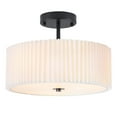 thumbnail image 1 of BESTOMINE Semi Flush Mount Ceiling Light,12.5 inch Ceiling Light Fixture,Black Flush Mount Light Fixture with Pleated Fabric Drum Shade,Light Fixtures Ceiling Mount for Bedroom,Living Room,Hallway, 1 of 6