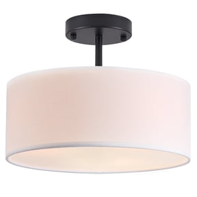 BESTOMINE Semi Flush Mount Ceiling Light,13 inch Modern 3-Light Ceiling Light Fixture,Black Semi Flush Mount Light Fixture,Mondern Flush Mount Lighting for Bedroom,Dinning Room and Hallway