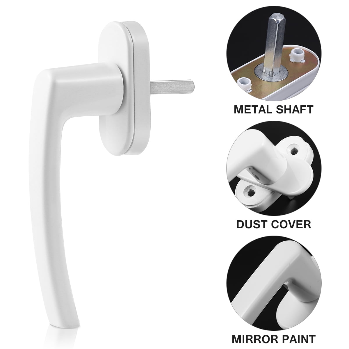 SEWOART Sturdy White Inner Window Handle with Lock for Secure Closing ...