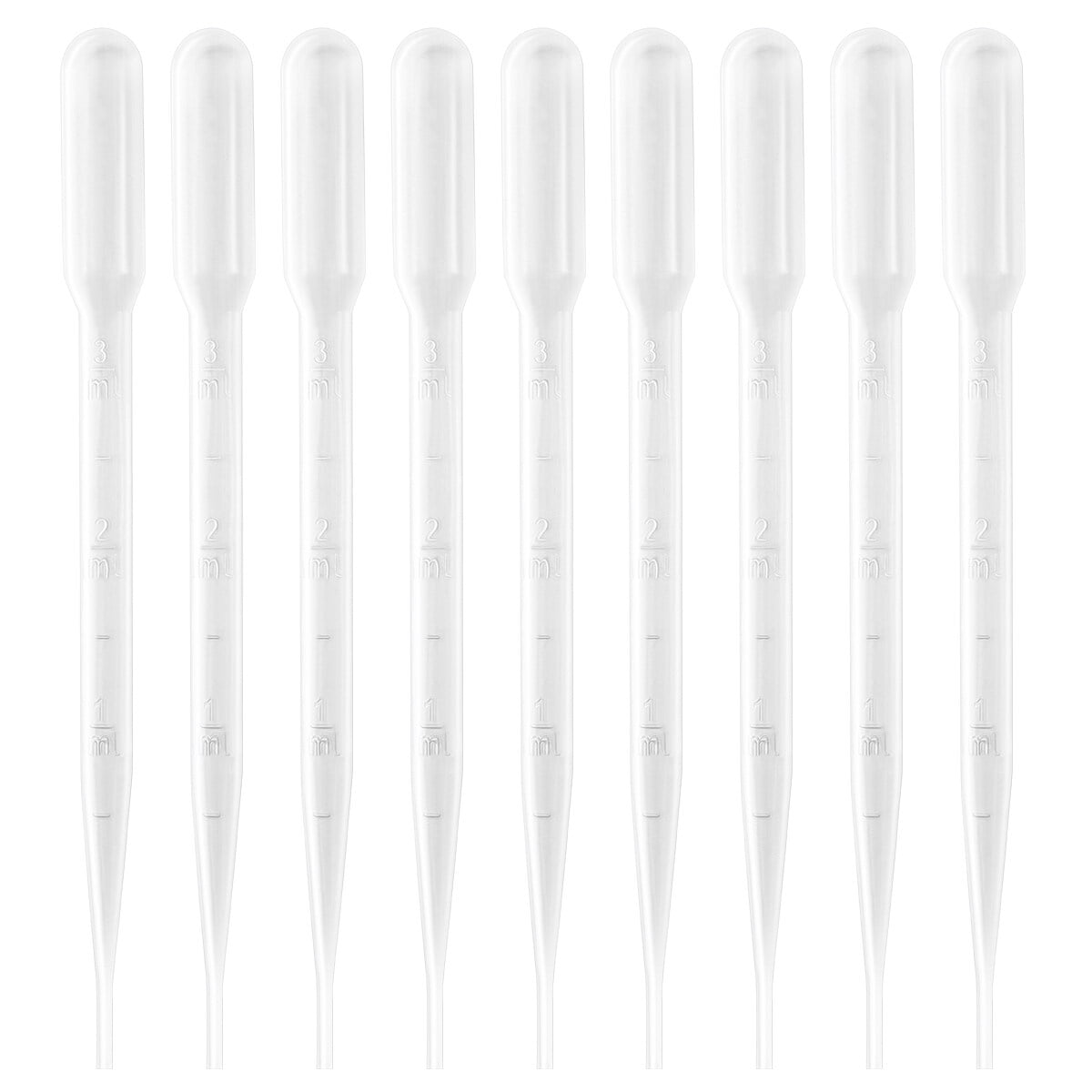 BESTOMZ 200PCS 3ML Disposable Plastic Transfer Pipette Graduated