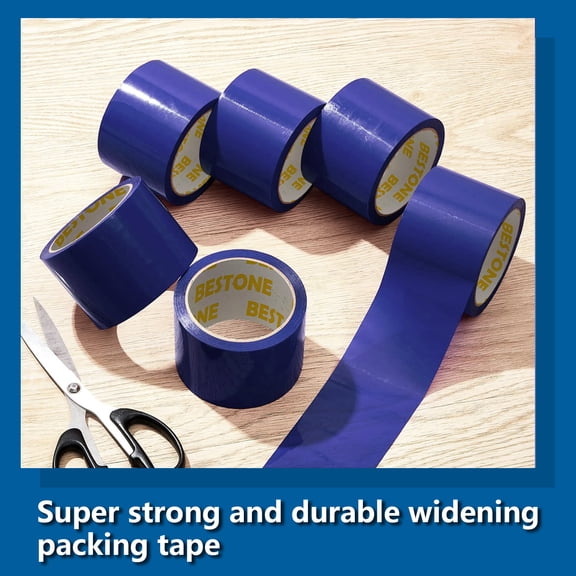 BESTONE Packing Tape Dark Blue, 110 Yds x 3" x 2 Mil Heavy Duty Shipping Moving PackagingTape- 12 Rolls