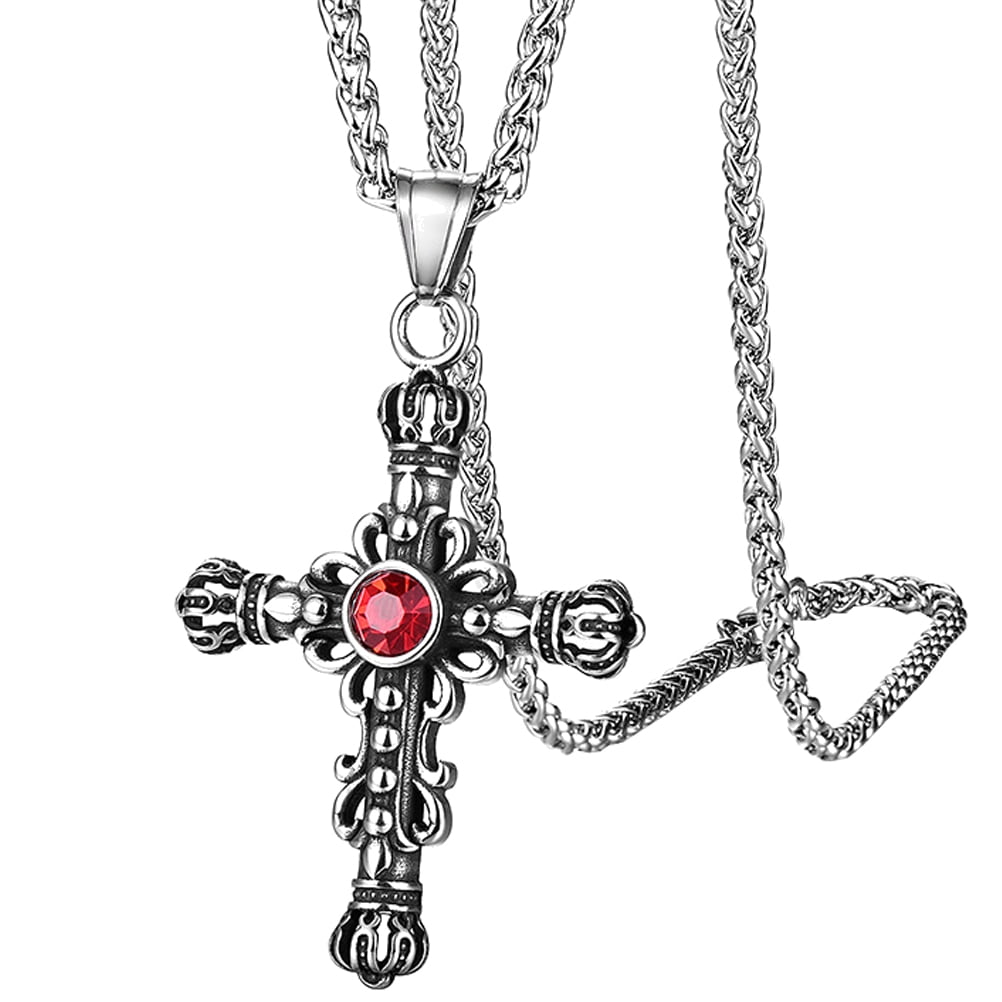 BESTONZON 1 Pc Retro Necklace Cross Pendant Punk Style Choker