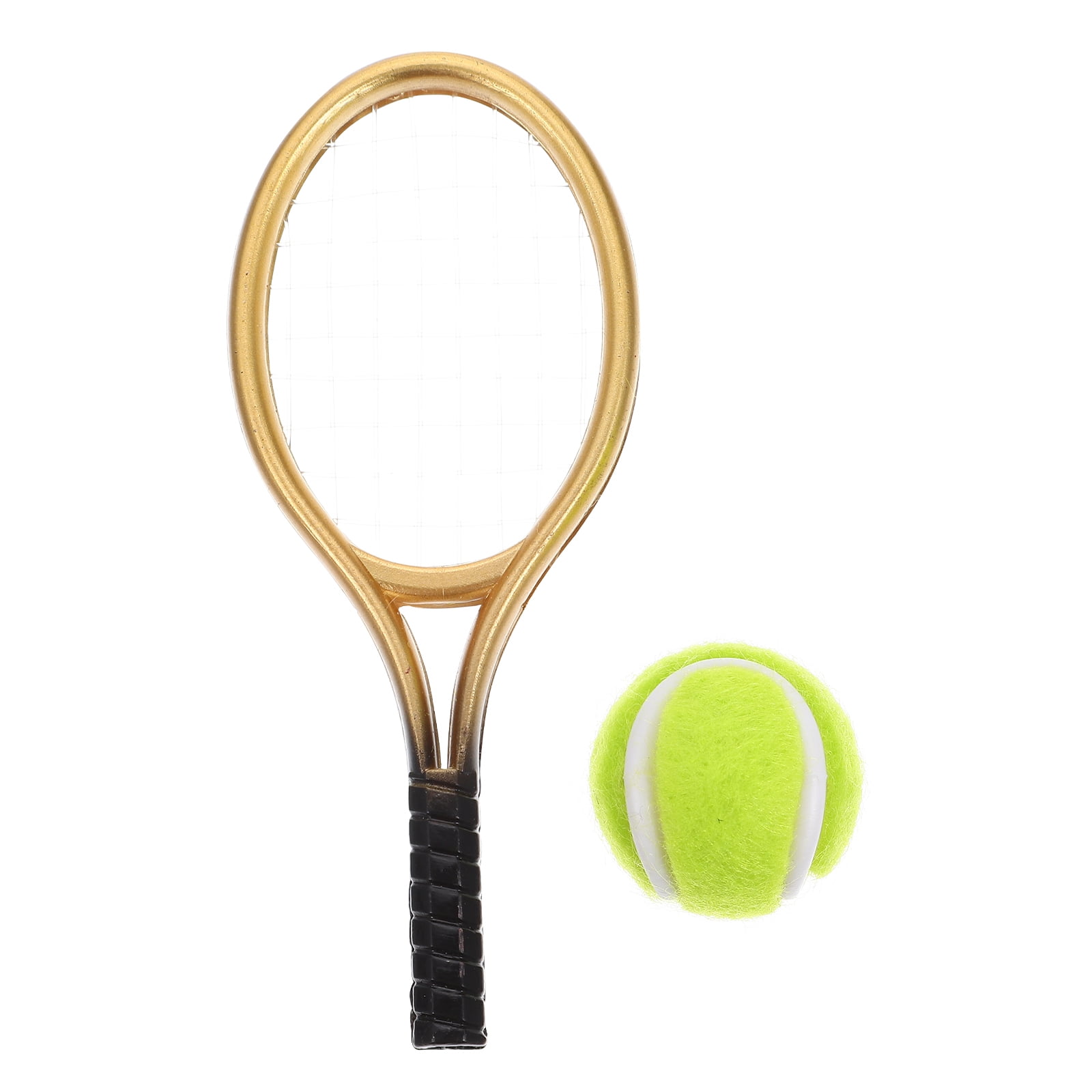 BESTONZON 1 Set Mini House Tennis Racket and Tennis Model Mini Ornament