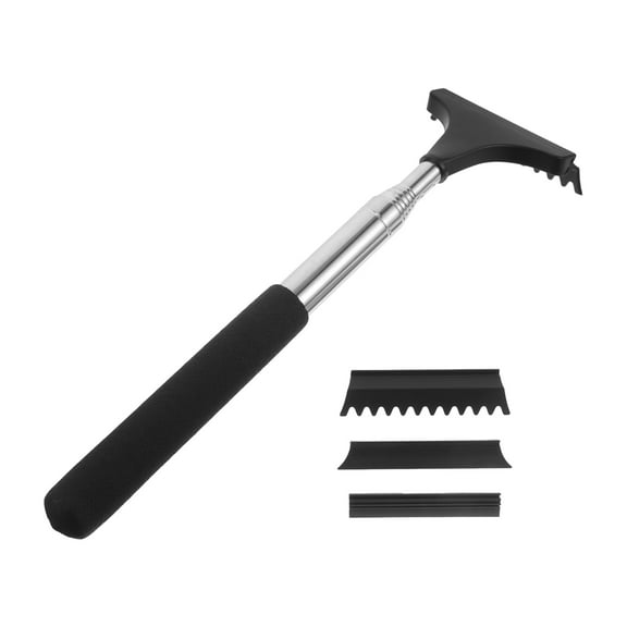 BESTONZON 1Set Car Side Mirror Squeegee with Extendable Snow Brush and Ice Scraper Clear Mirror Water and Fog