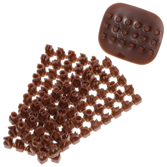 BESTONZON 3Pcs Polymer Clay Letter Stamps Brown Smooth Surface Alphabet Molds Perfect for DIY