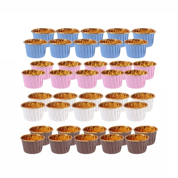 BESTONZON 100pcs Disposable Curled Cake Cups Heat-resistant Muffin Cup Baking Cupcake Wrappers (Random Color)