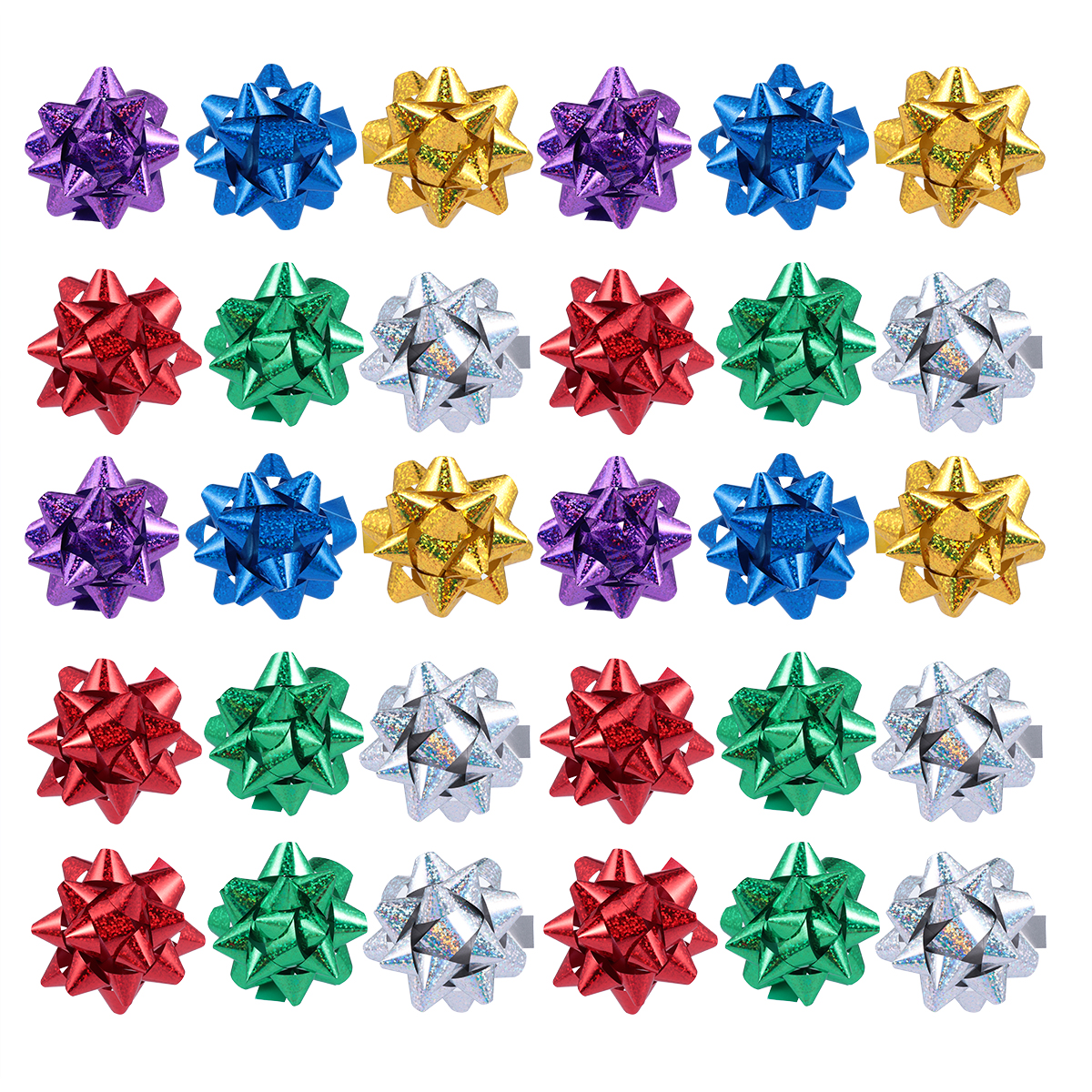 BESTONZON 100pcs Reflective Gift Pull Bows Self Adhesive Gift Wrap Bows