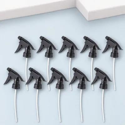 BESTONZON Spray Bottle Nozzle Adjustable Black Plastic for Gardening Use 10Pcs