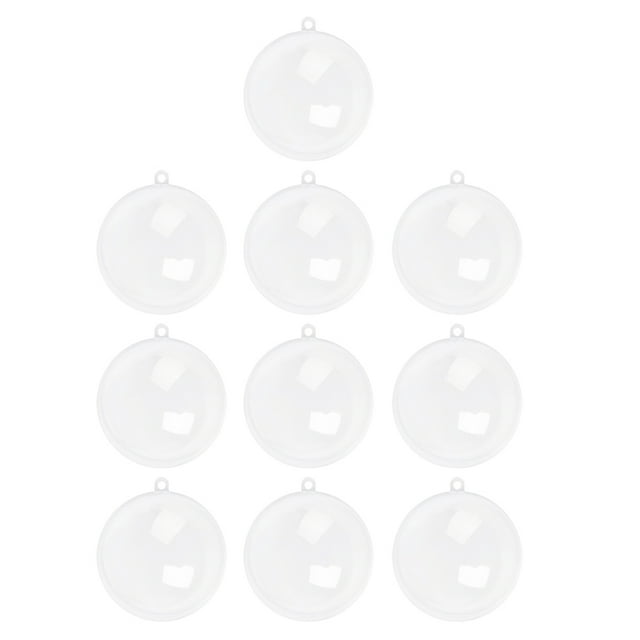 BESTONZON 10pcs Fillable Christmas Balls Clear Plastic Balls Ornaments