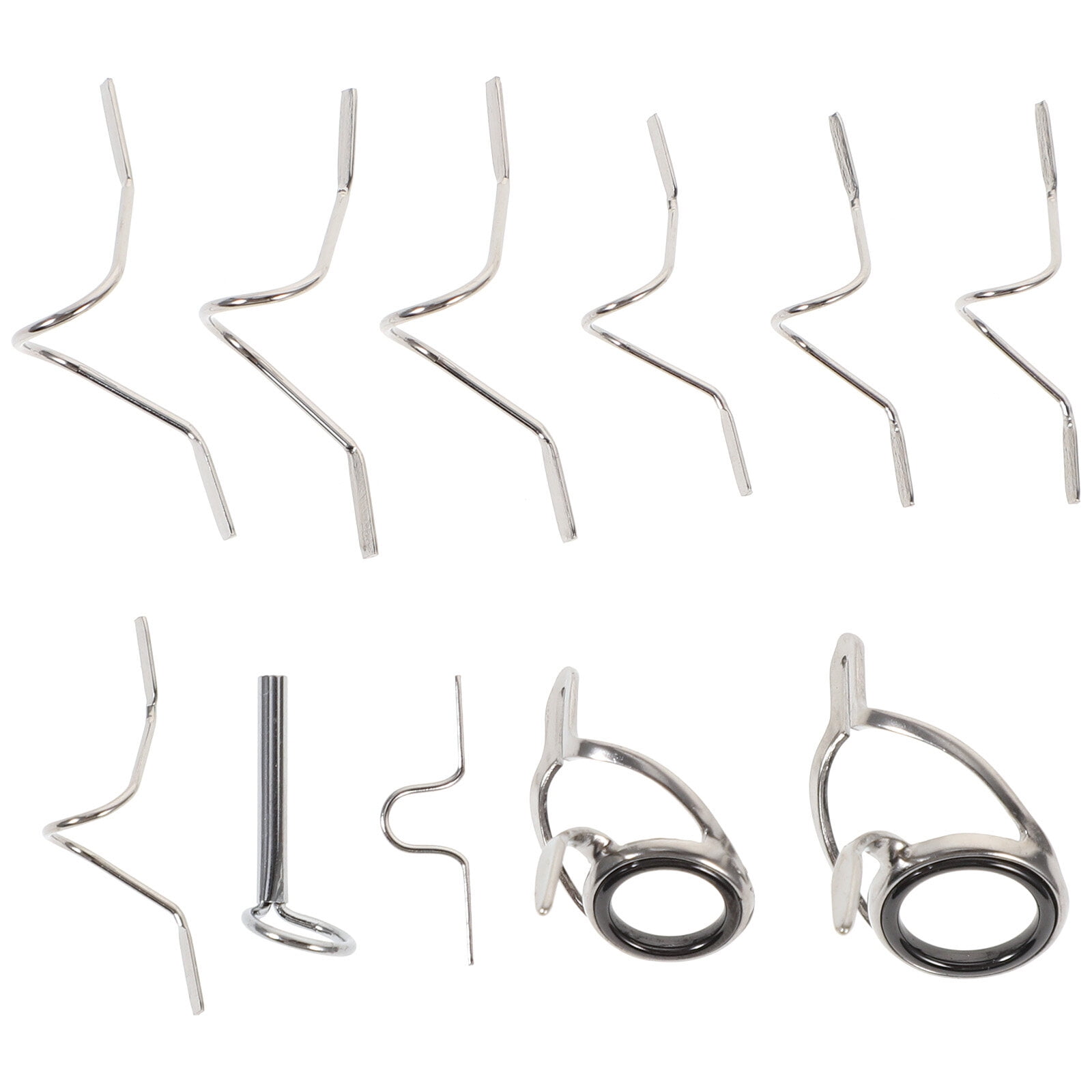 BESTONZON 11Pcs Fly Fishing Rod Guide Tip Repair Kit Set DIY Eye Rings  Different Size Stainless Steel Frames Fly Rod Guide Set 