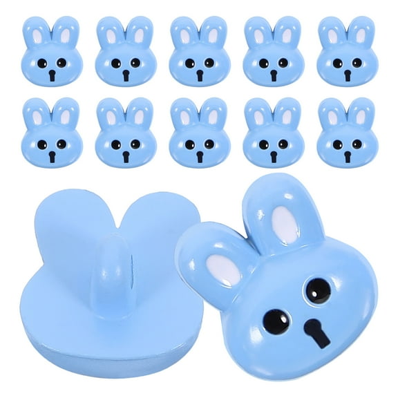 BESTONZON Easter Rabbit Shape Resin Buttons Blue 12Pcs