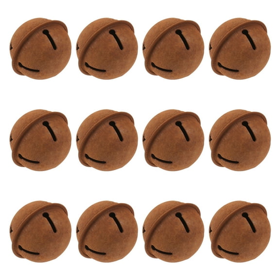 BESTONZON Christmas Tree Ornaments Rusty Metal Bell Light Brown for Decor Use 12Pcs