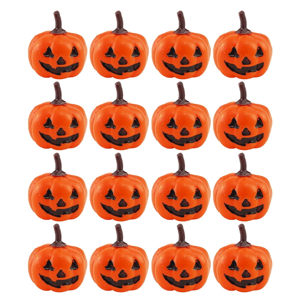 Homoyoyo 16pcs Artificial Pumpkins Plastic Pumpkins Orange for Decorations