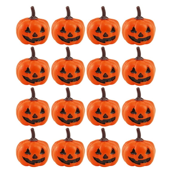 BESTONZON 16pcs Artificial Pumpkins Plastic Pumpkins Simulation Small Pumpkins for Halloween