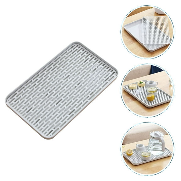 BESTONZON 1Pc White Plastic Kitchen Drain Tray Double Layer Cup and Fruit Draining Board