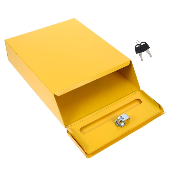 BESTONZON Yellow Iron Mailbox Modern Design for Storage and Suggestion Use