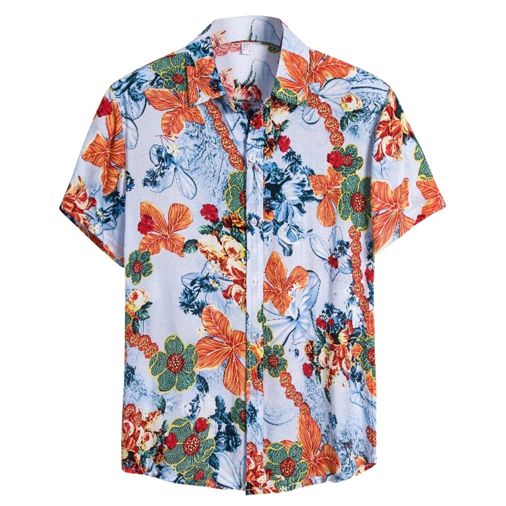 BESTONZON 1Pc Men Fashion Summer Shirts Stylish Printing Shirt Cool