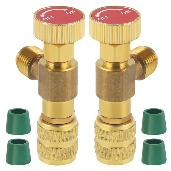 BESTONZON 2Pcs Refrigerant Dual Meter Valve Tool Brass Air Conditioner Filling Valve
