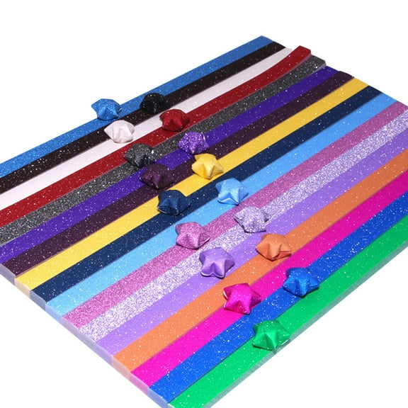 Homoyoyo Glitter Star Paper Assorted Colors for Star Folding Handcraft Crafts 20 Pack