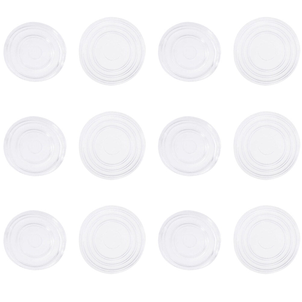 BESTONZON 200pcs Tea Table Glass Table Transparent Plastic Rubber Pads Protectors (white