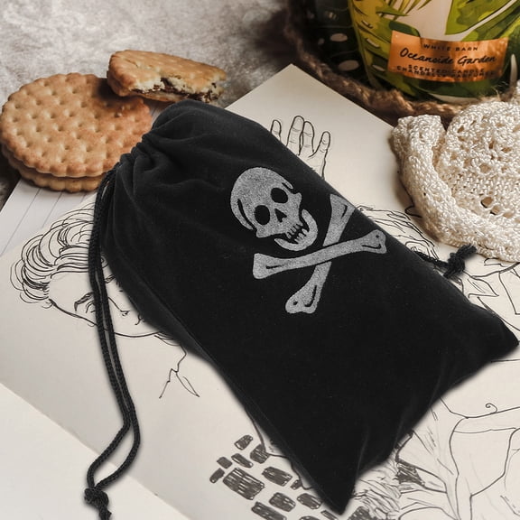 BESTONZON 20Pcs Sturdy Black Pirate Pouches for Candy Party and Storage