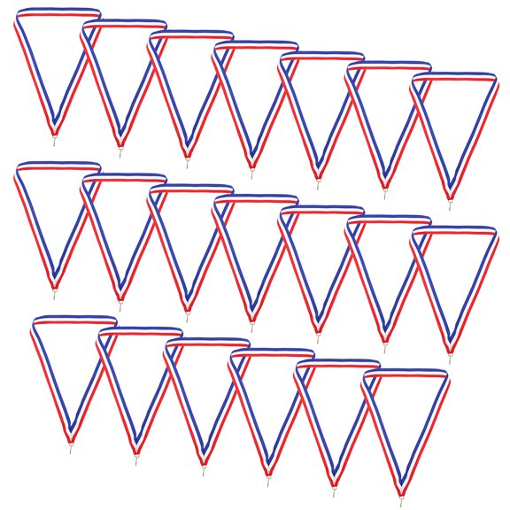 BESTONZON Competition Neck Ribbon White 20Pcs Snap Clip for Sports Competitions