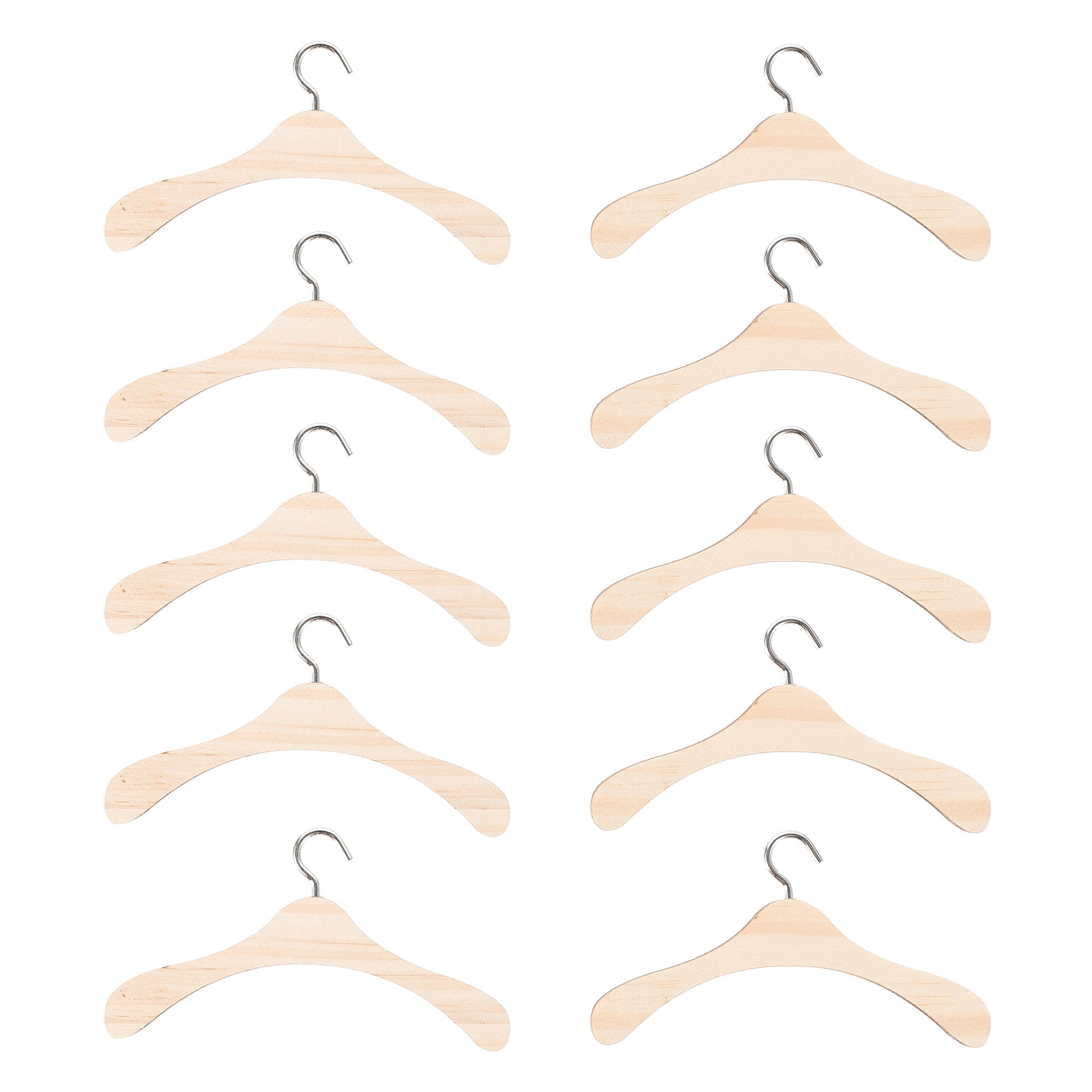 BESTONZON 20pcs Wooden Hanger BJD Dolls Hanger Wooden Clothes Hanger