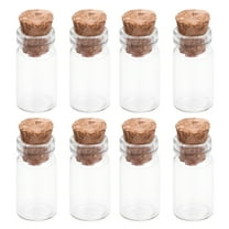 BESTONZON 25 Pcs Clear Small Mini Glass Jars with Cork Stoppers DIY Wish Bottles For Message Weddings Wish Party Favors 11x22mm