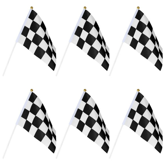 BESTONZON Durable Checkered Flags Multi Lightweight for Car Racing Decoration 25Pcs