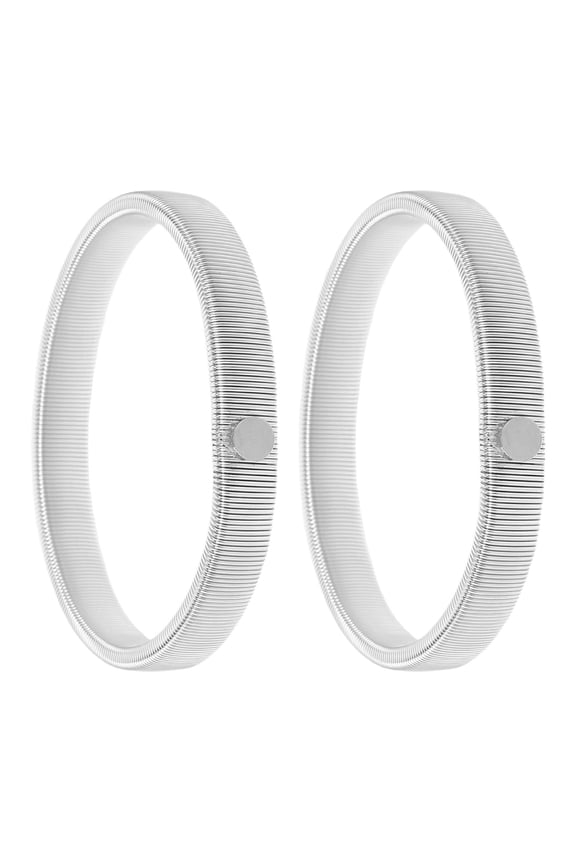 2Pcs Elastic Sleeve Holders Steel Iron Bracelet for Men White Durable