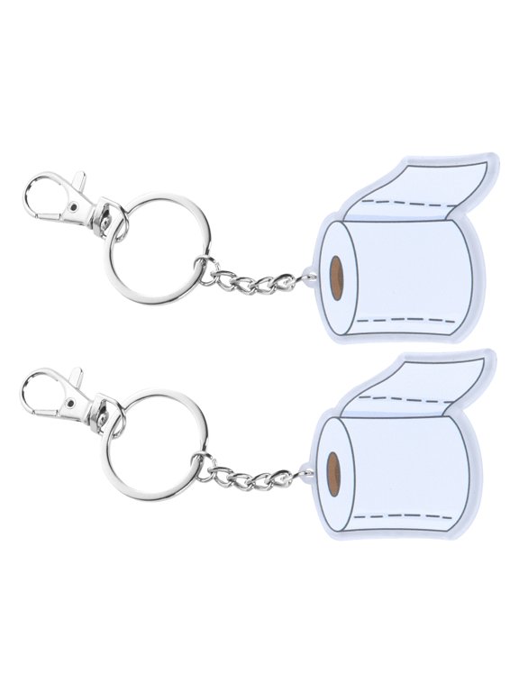 Acrylic Toilet Paper Roll Keychain, Multi-Color Stylish Design for Decoration (2Pcs)