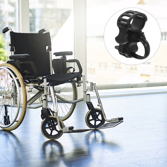 BESTONZON Walking Cane Clip Holder Black Rubber 2Pcs