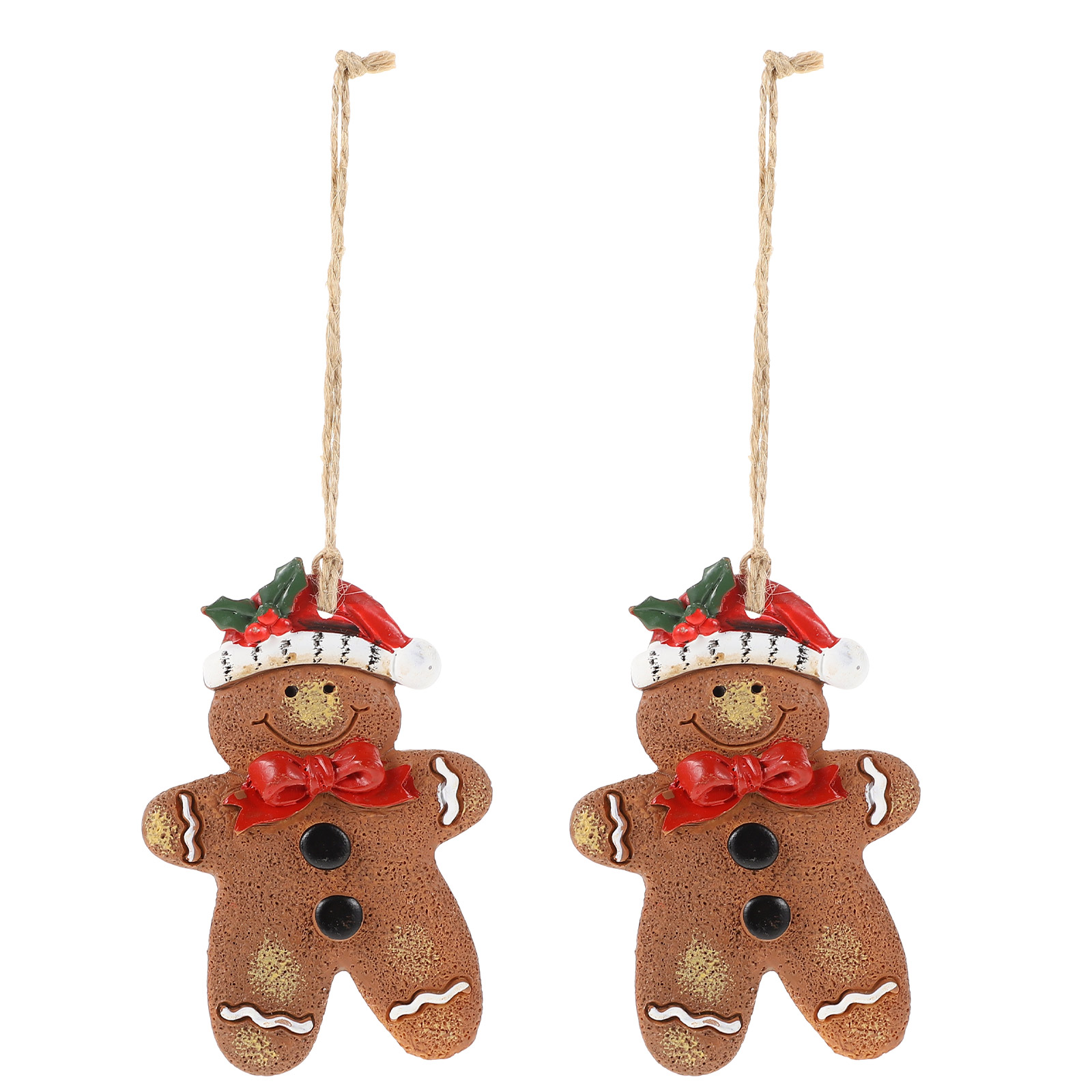 BESTONZON 2Pcs Gingerbread Man Pendant Christmas Tree Hanging Decor