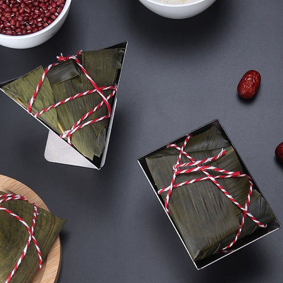 BESTONZON Stainless Steel Zongzi Mold Plated Silver Comfortable Grip for Kitchen Use 2Pcs