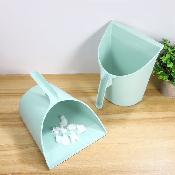 BESTONZON 2Pcs Mini Dust Pan Handheld Trash Shovel Plastic Blue Ergonomic Handle for Home Cleanup