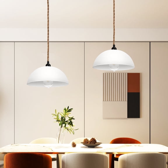 BESTONZON 2Pcs White Plastic Home Lamp Shades Ceiling Light Covers Dome Design