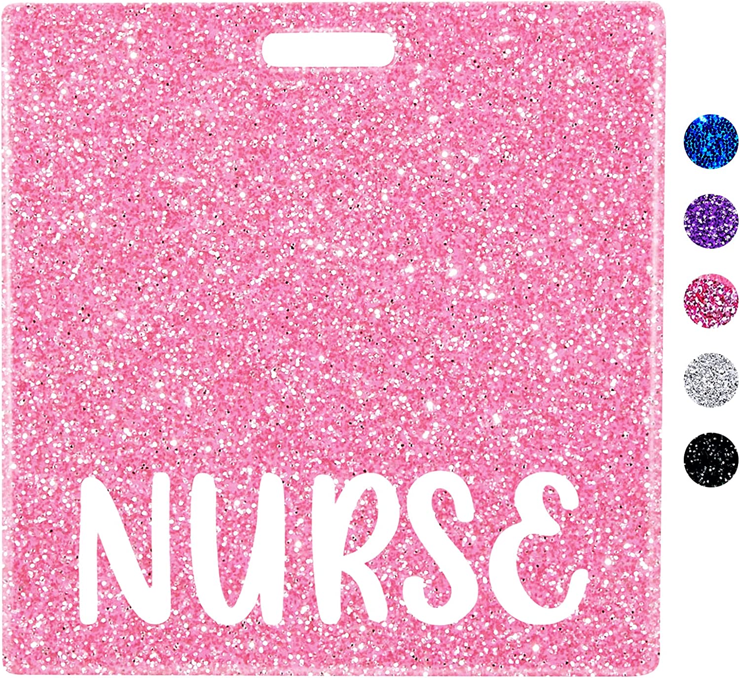 2-Piece Nurse Badge Buddy Set – Pink Bow & Height/Weight Conversion Chart, Acrylic Badge Holder For RN, LPN