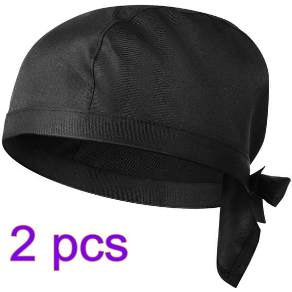 BESTONZON 2pcs Pirate Chef Hat Waiter Uniform Bakery BBQ Grill Hat Restaurant Cook Work Hat (Black)