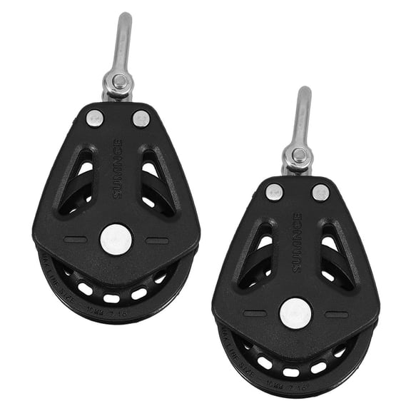 BESTONZON 2Pcs Stainless Steel Marine Pulley Block with Nylon Sheave for Weight Cable Systems