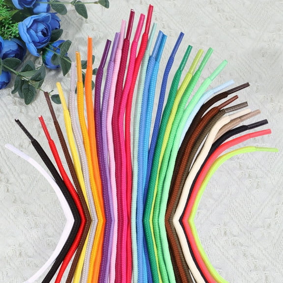 BESTONZON 30Pcs Assorted Color Shoe Laces Round Style Replacement for Athletic Shoes