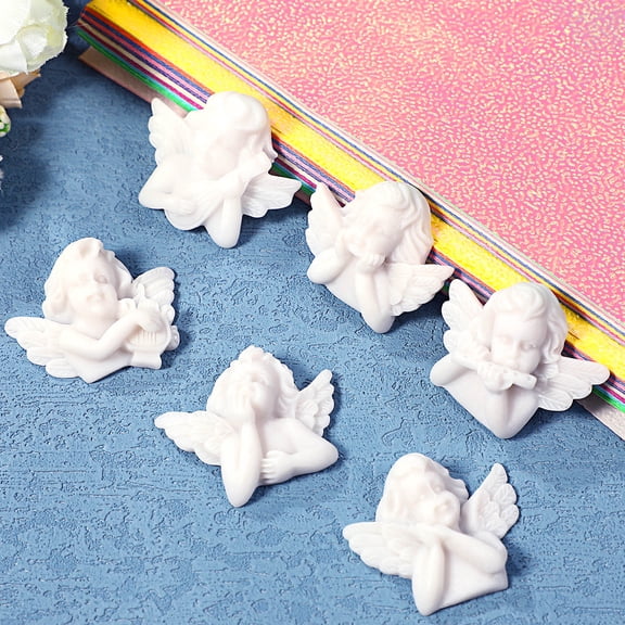 BESTONZON 30Pcs Miniature Angels Phone Case Decors White Baroque Style For Various Diy Projects