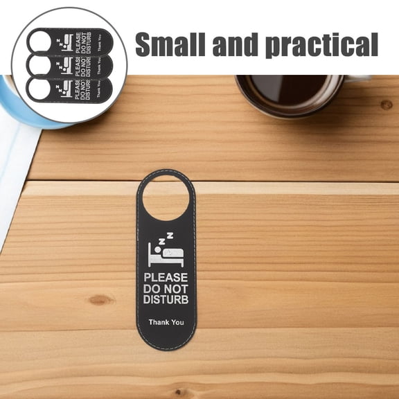 BESTONZON 3Pcs Double Side Door Hanging Sign Black for Hotel Do Not Disturb and Service Room