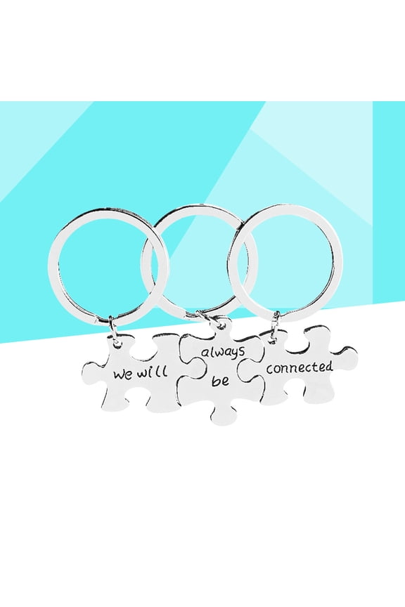 Unique Couple Keychain Elegant Design 3Pcs Alloy Key Rings for Lovers