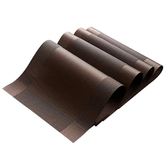 YOSADIER 4-Pack Brown Anti- Cup Placemats for Table Decoration and