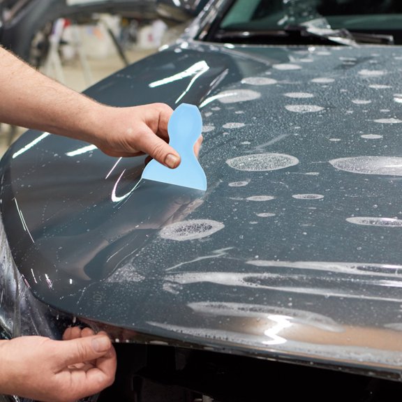 BESTONZON 4Pcs Car Film Tool Blue Plastic Squeegee for Vinyl Window Decal Use