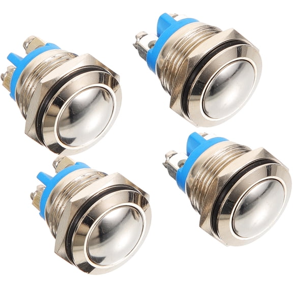 BESTONZON 4Pcs Plated Silver Door Ringer Button Replacement Kit Universal Sturdy Push Chime Button for Home